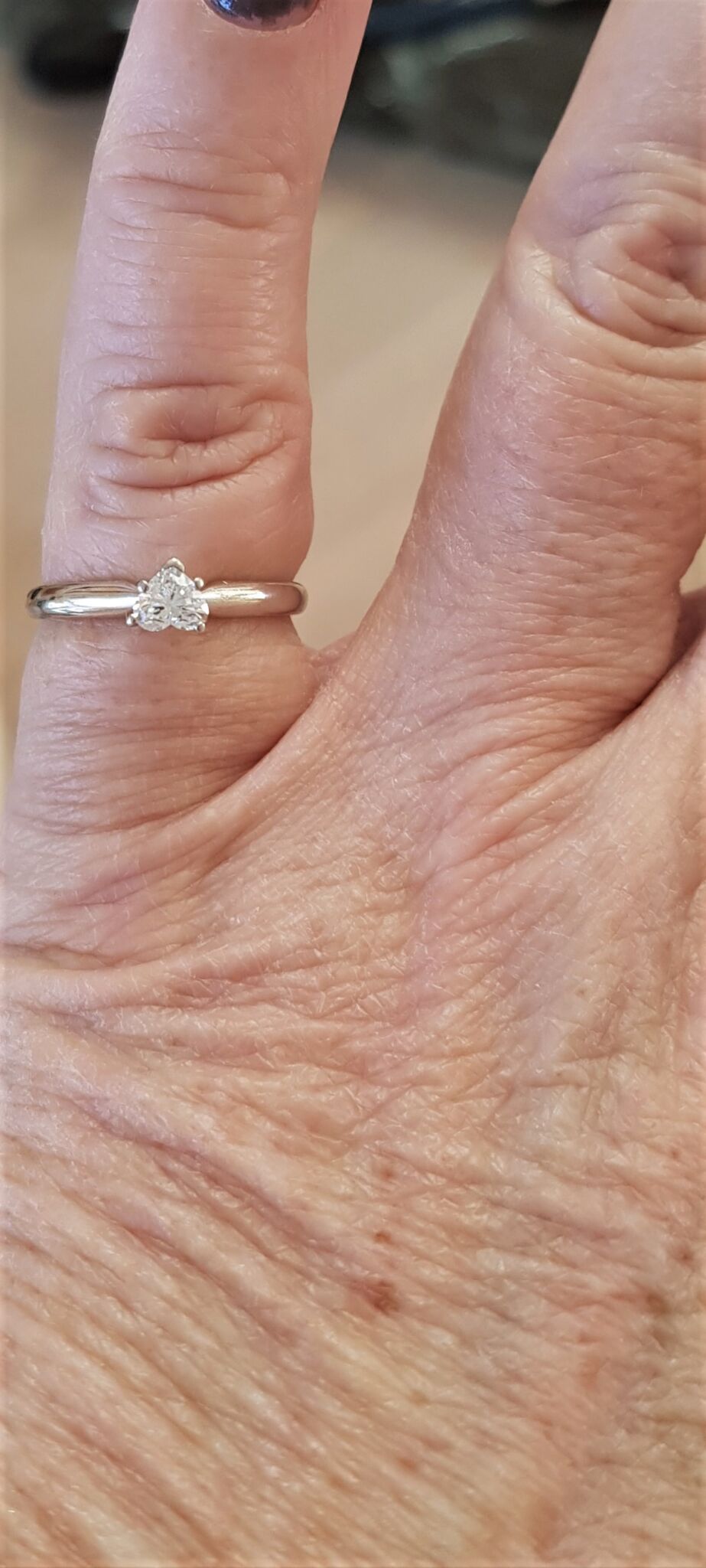 Hjerte Diamant på Total 0,28 Karat i 14 Karat Guld ring.
