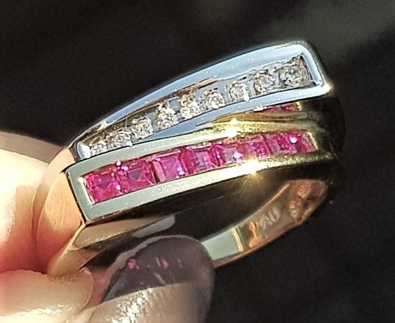 rubin - diamant ring