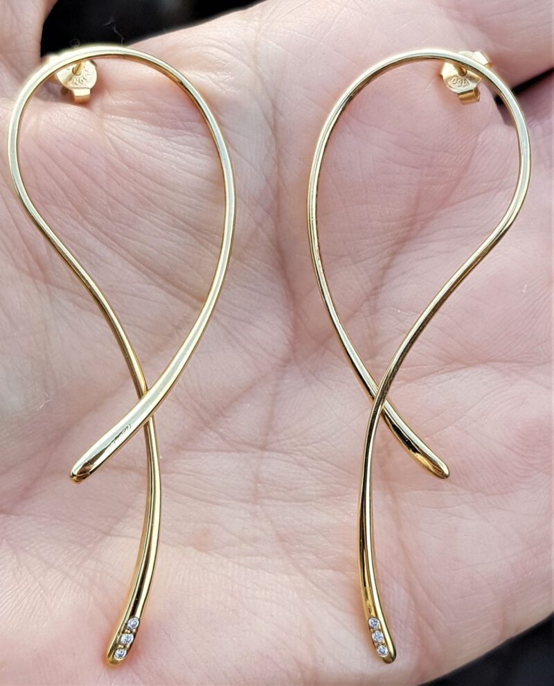 kæmpe øreringe guld m. diamanter