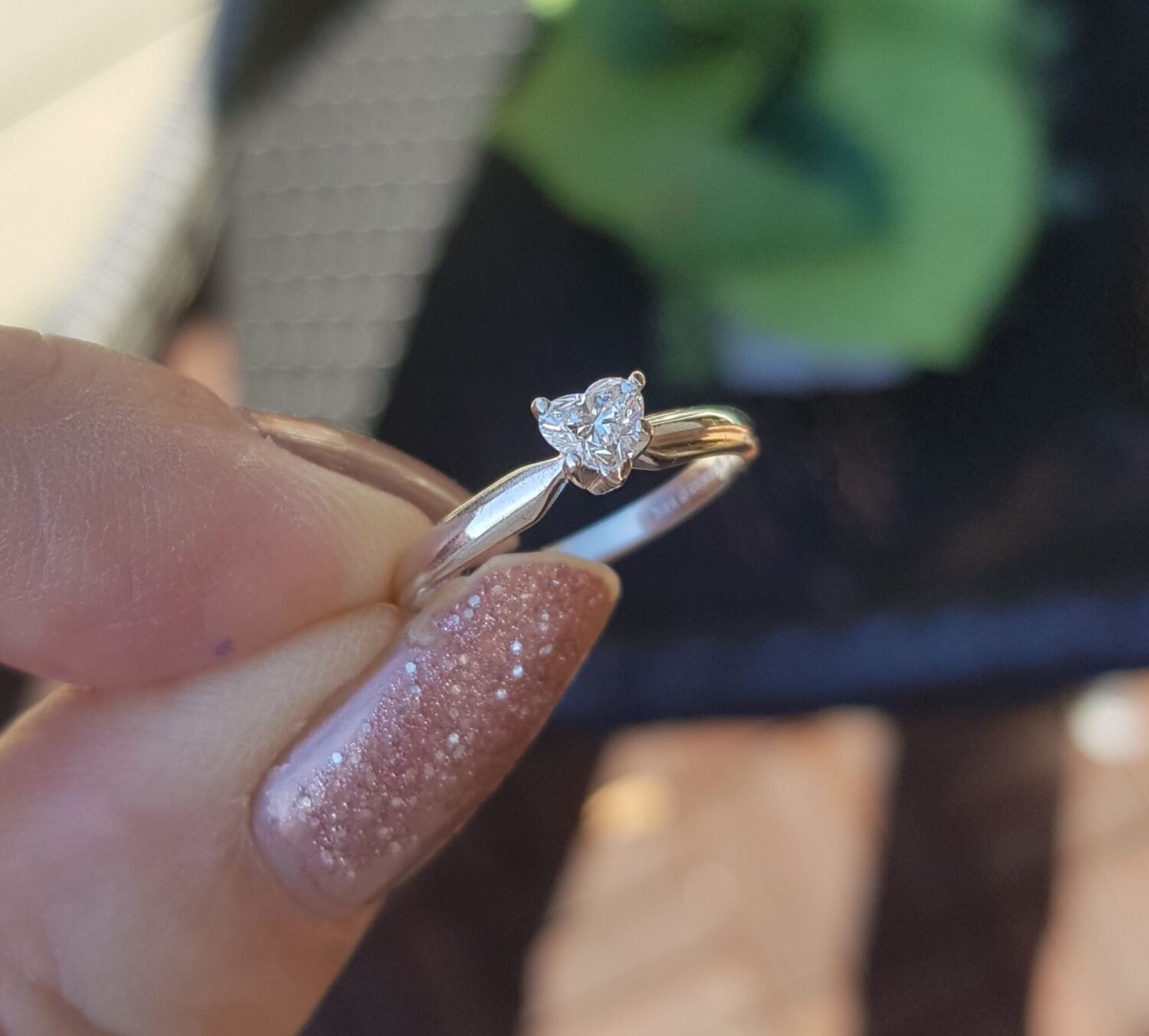 Hjerte Diamant Ring på 0,40 carat. i 14 Karat Hvidguld.