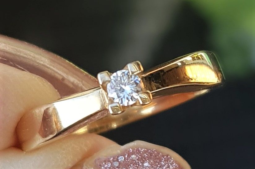 Toftegaard Wesselton Dream Diamond Solitaire Diamant Ring på 0,08 carat i 14 Karat Guld.