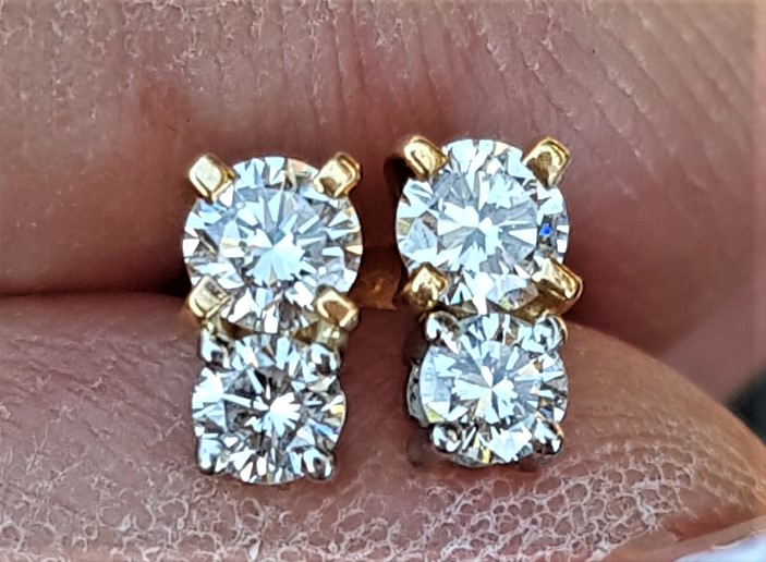 dobbelt diamantøreringe 0,52 carat