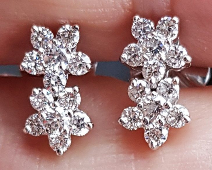 dobbelt roset øreringe m. 0,90 carat diamanter