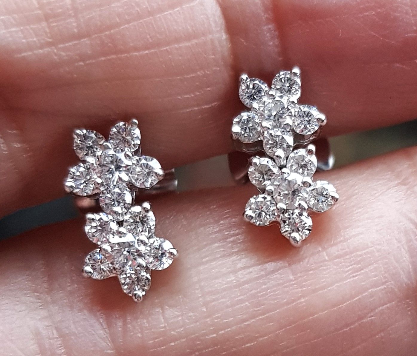 dobbelt roset øreringe m. 0,90 carat diamanter