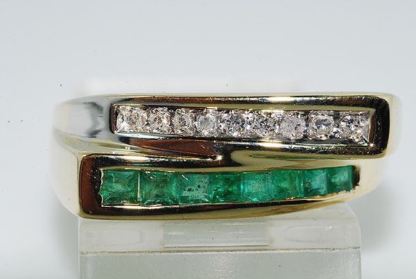 Smaragd - diamant ring
