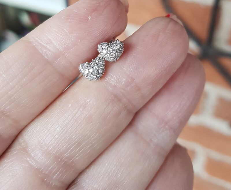 hjerte diamantøreringe 0,47 carat ny