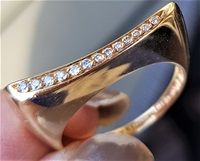 Vanity Ring i 14 Karat Guld m. Diamanter.
