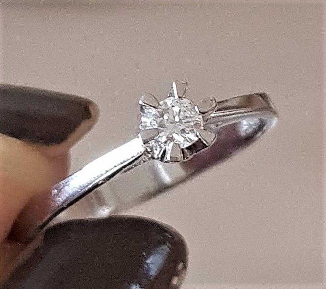Toftegaard Solitaire Diamant Ring m. 0,09 carat Diamant.